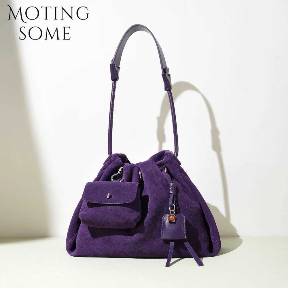 Motingsome Natural Suede Leather Shoulder Handbag Spring New Color Matte Genuine Leather Mini Bag Lady Crossbody Hobos 2025 New K251128