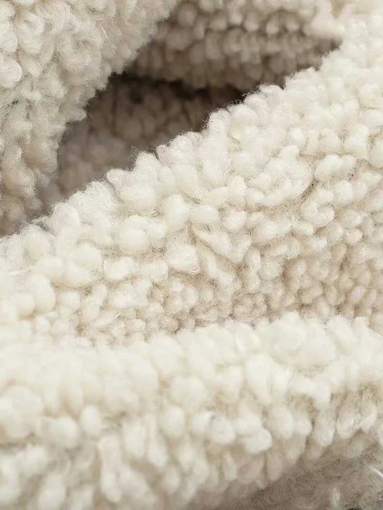 Womens Fashion Faux Lambswool Vest 2024 Fall and Winter Denim Lapel Sleeveless Pocket Thickened Warm Fleece Vest JacketT251129