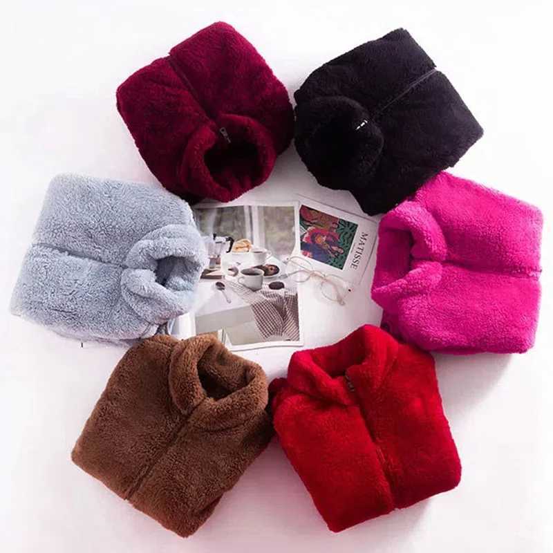 2023 Autumn Winter Polar Fleece Vest Women Coat High Collar Zipper Sleeveless Jacket Warm Coral Velvet Vest Female Waistcoat 4XLT251129