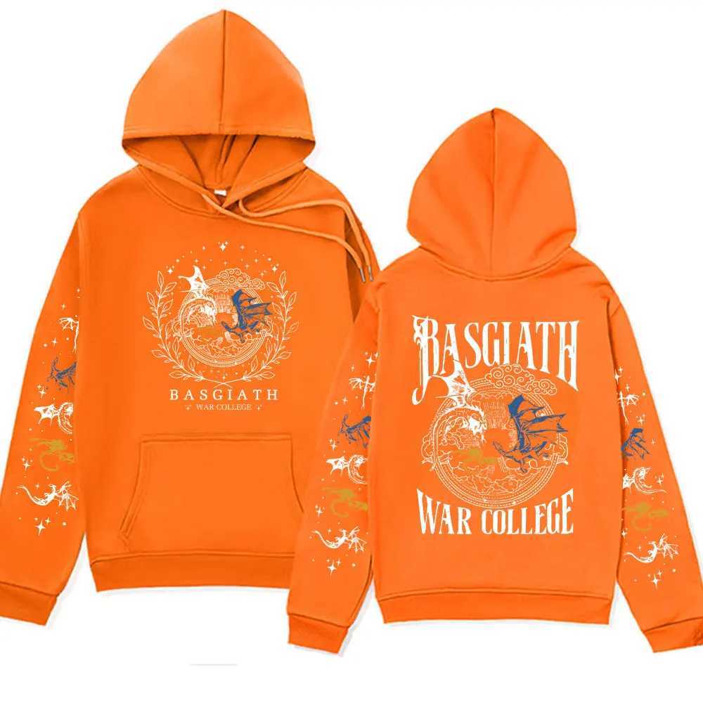 Fourth Wing Printed Hoodie Mens Retro Basquia War College Dragon Knight Fashion Oversized Sports Hoodie W250429