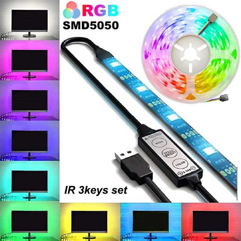 LED Strips Infrared Control Neon Ice Lights TV Backlight Room Decor SMD5050 USB Bedroom Decoration 1m 2m 3m 4m 5m Luces LED M251129