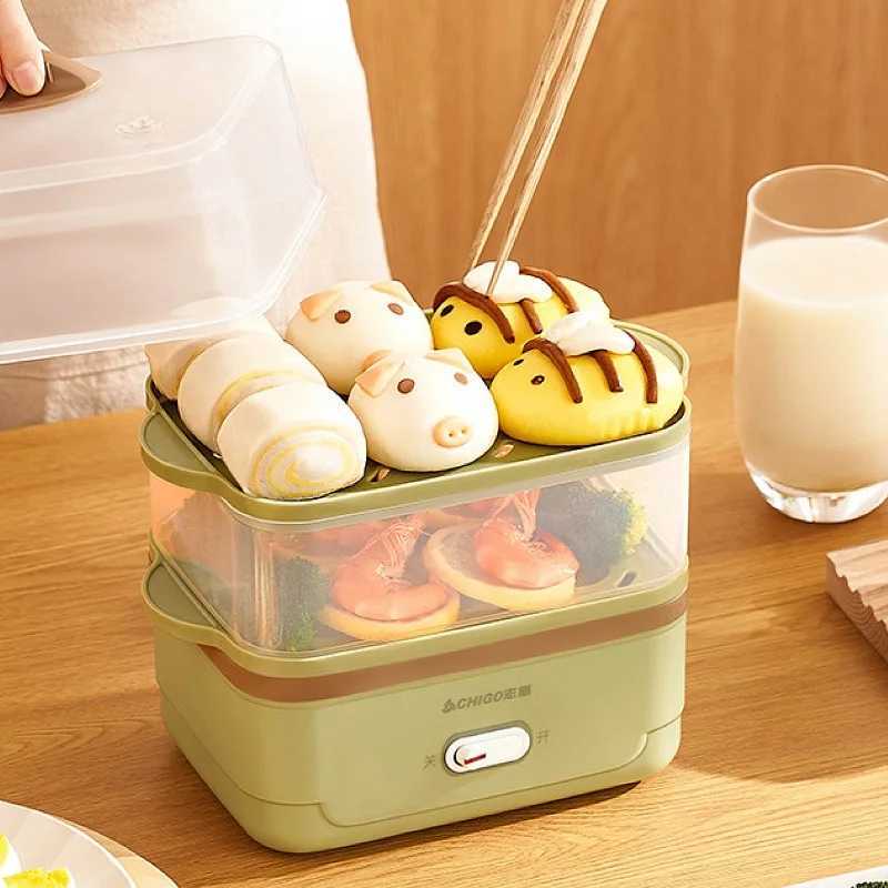 350W Egg Boiler Dormitory Double Layer Electric Steamer Home Fast Breakfast Machine Automatic Power Off Multifunction Pot 220V C251129
