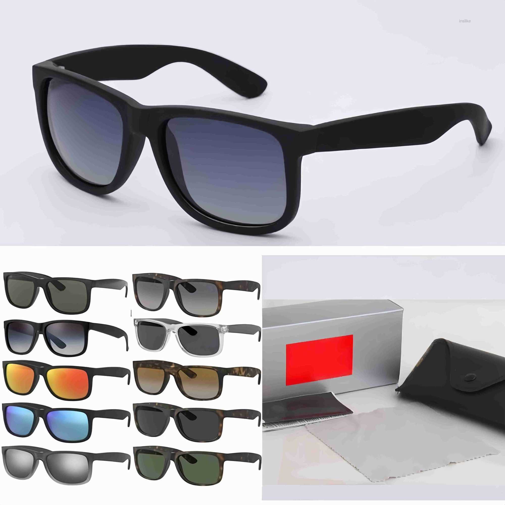Sunglasses Designer Sunglasses JUSTIN 4165 Polarized Men Women Sunglasses Nylon Frame Sun Glasses with leather box Accessories Lunette De Soleil Homme Gift