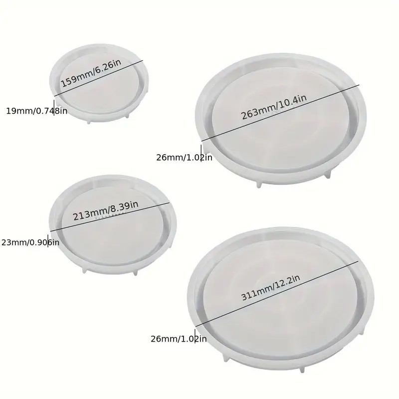 Round Tray Silicone Mold DIY Gypsum Cement Printing Handcrafted Storage Tray Flowerpot Base Casting Mold Home Decoration