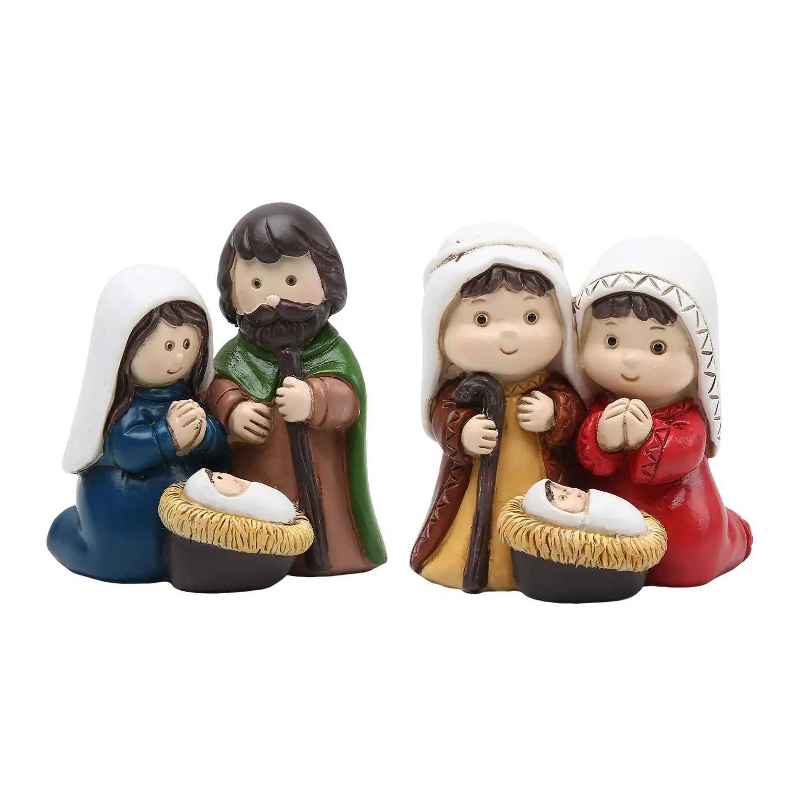 Holy Family Figurine He Deor Baby Jesus Mary Mother Christmas Nativity Set Ornament for Church Living Ro Off H251129