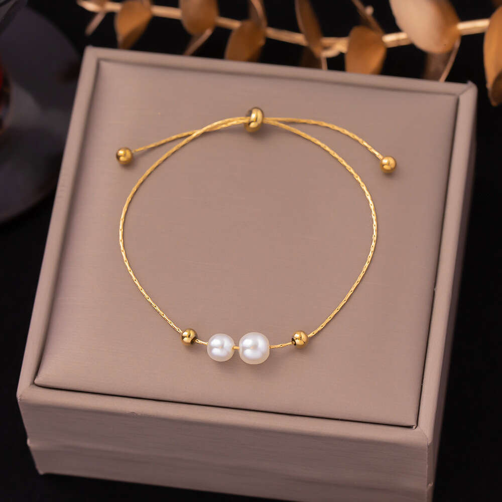 DHCollections Fashion Hot Sale Zircon Titanium Bracelet Gold Plated Stainless Steel Bracelets for Women