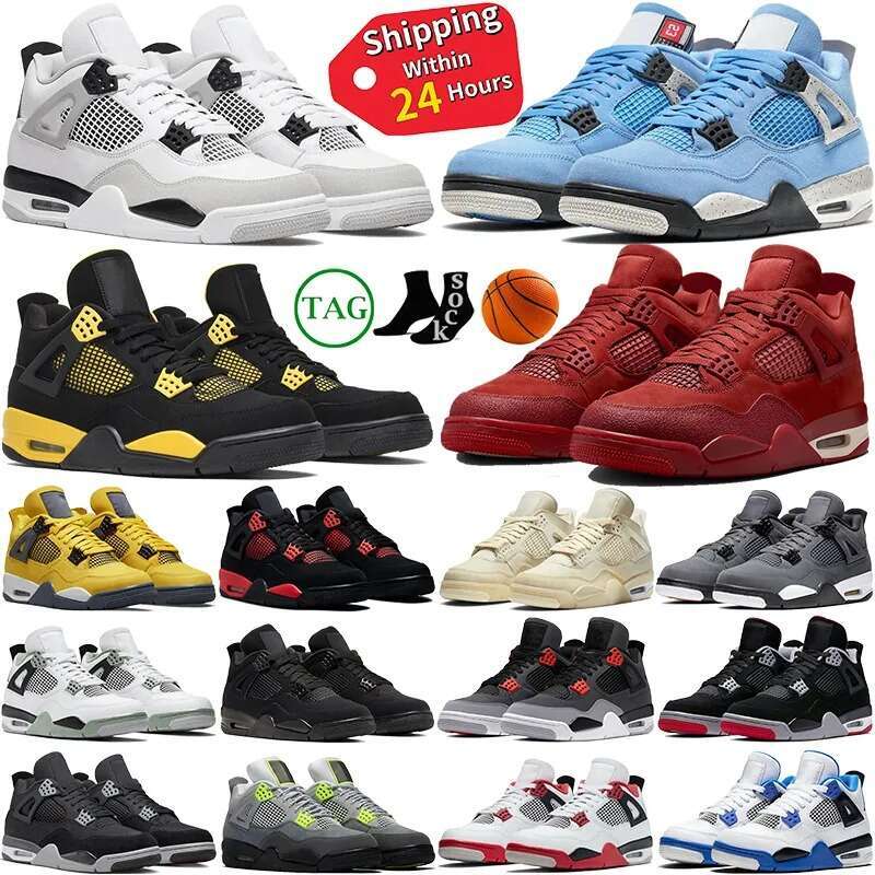 With box Designer 4s Basketball Shoes by brick Black Cat grey 11s flu game 12s Blueberry white thunder cement Bred Gym Red green Men Women Trainers sports shoes
