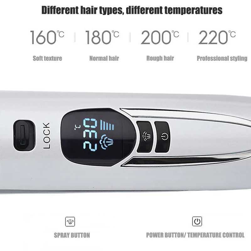 2025 Professional Steam Hair Straightening Comb Ceramic LCD Display Steam Straightener Electrical Hair Straightener CombT251129