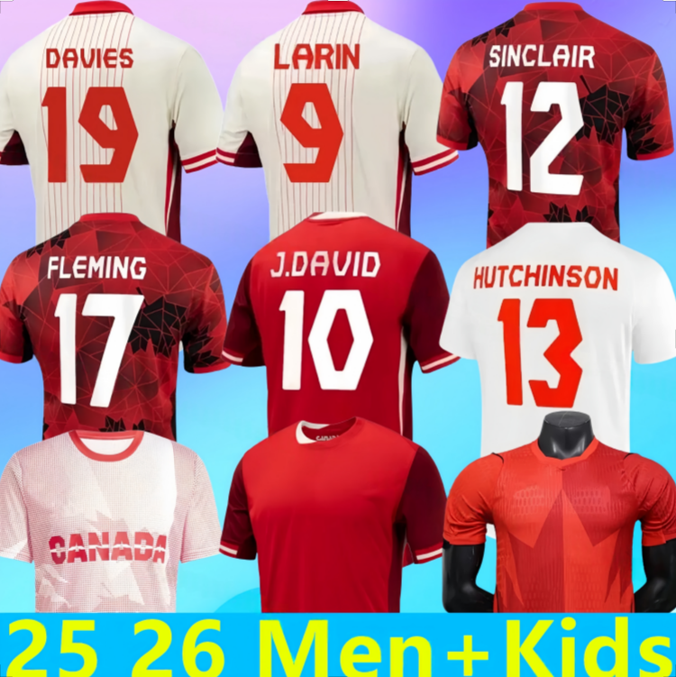 25 26 Canada Soccer Jerseys J.DAVID MEN KIDS KIT WOMEN Uniforms national team DAVIES LARIN UGBO CAVALLINI MILLAR EUSTAQUIO FRASER 2025 2026 football shirt T home away