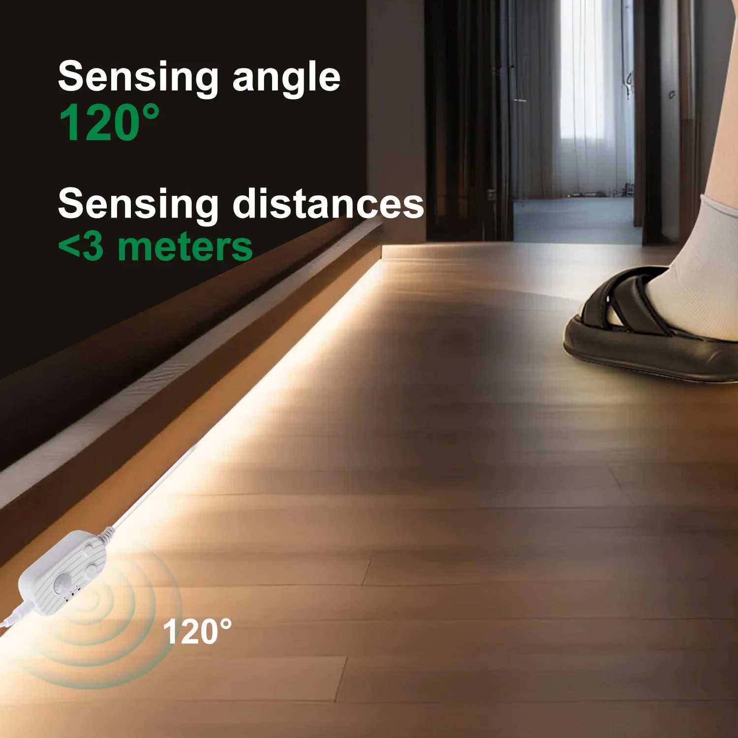 8MM Dimmable Flexible COB LED Strip Light Motion Sensor LED Ribbon USB Powered for Under Cabinet Kitchen Stairs Nightlights M251129