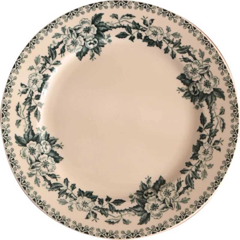 Luxury European Floral Pattern Ceramic Plate High quality Household Breakfast Tableware Vintage Restaurant Dessert Plates Y251129