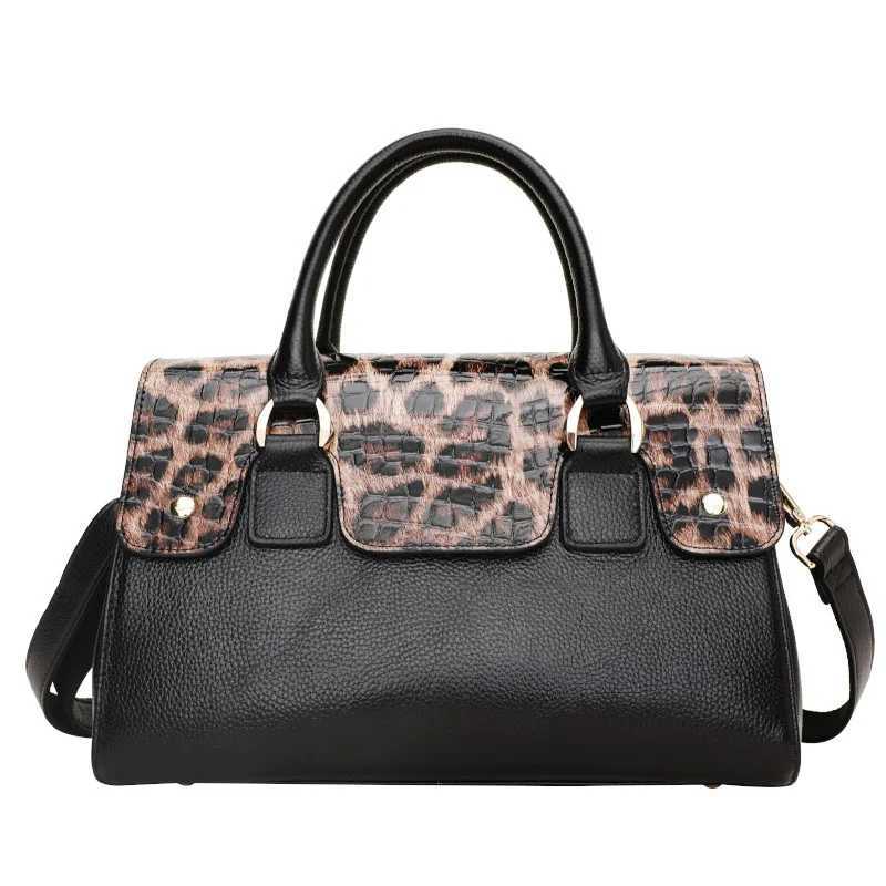 Aidrani New Womens Handbag Made of High Quality Cowhide Luxury Leopard Pattern Design Large Capacity Portable Briefcase K251128