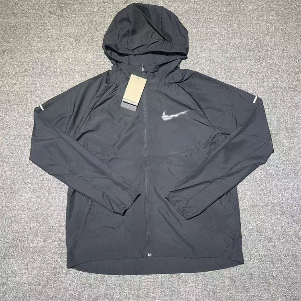 Men's hooded jackets windbreaker windproof sportswear lightweight gym jogging sport running jacket jogger hoodie coat sun protection UV outwear