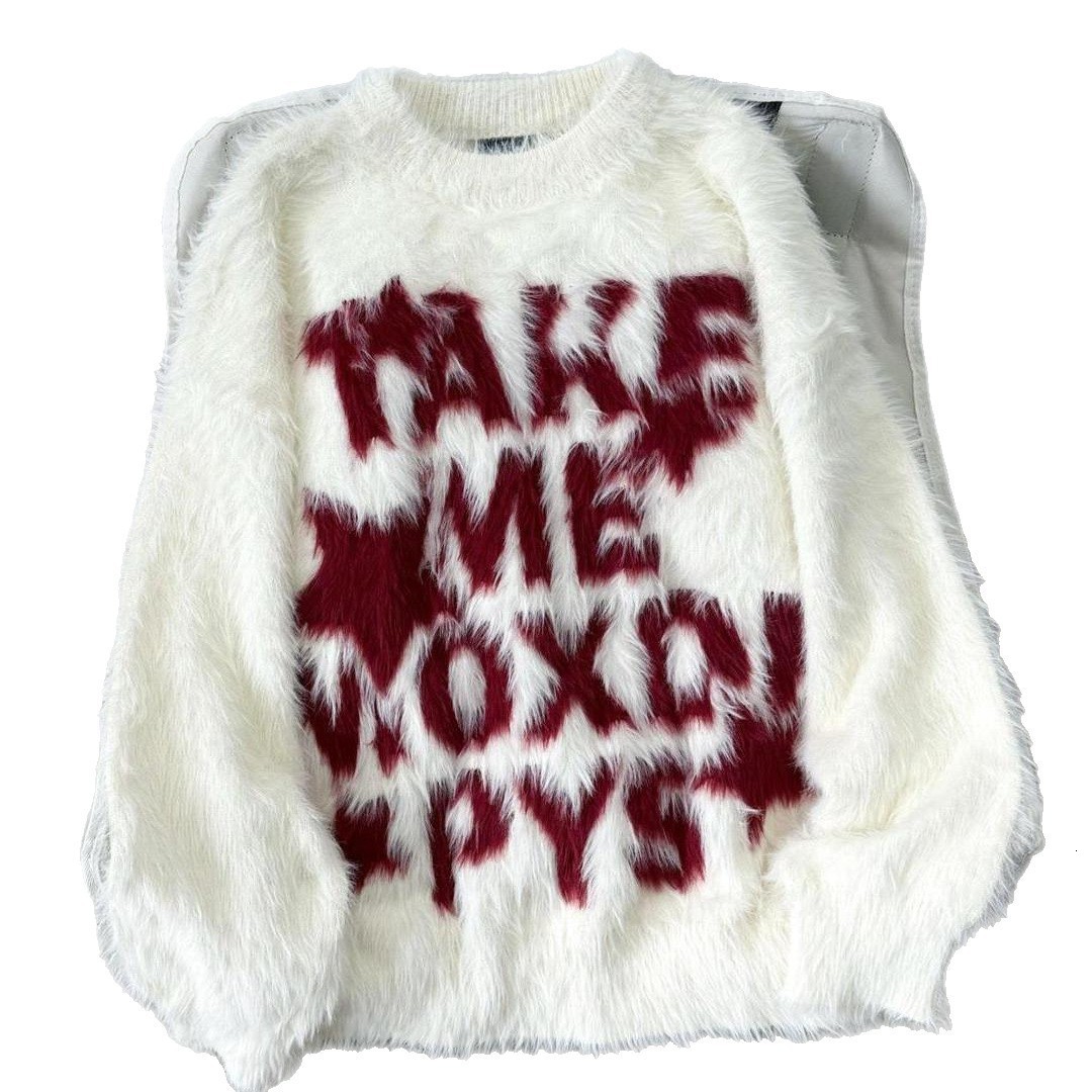 American Style Letter Jacquard Crew Neck Sweater for Men and Women Autumn and Winter Trendy Brand Lazy Style Cleanfit Knitted Sweater 241114