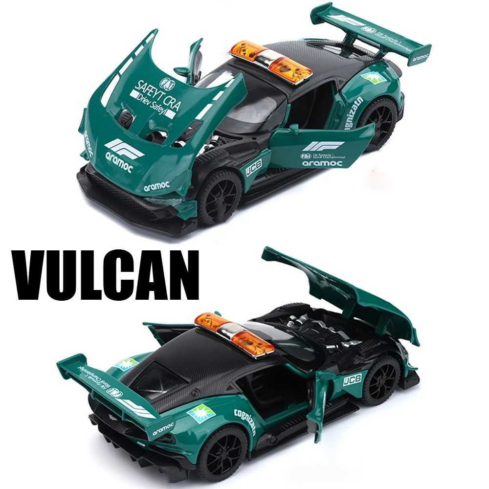 132 Scale Vulcan Safety Car DB12 Model Toy Metal Body Rubber Tires Sports Cars Models Sound Light Pull Back Toys Gift for Child J251129