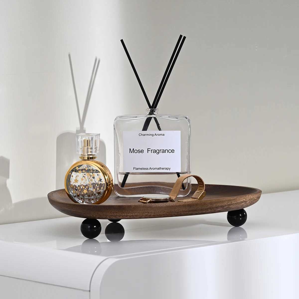 Irregular Shape Wooden Tray - Desktop Decoration Tray for Jewelry Supplies Storage Organizer Y251129