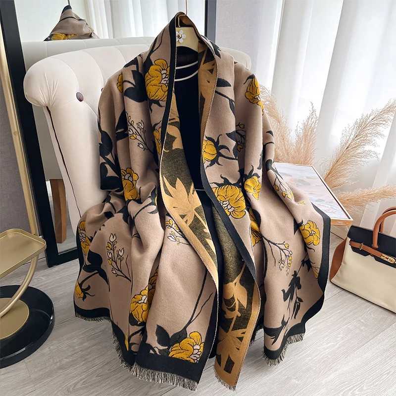 NEW Brand Women Two-Sided Scarf Imitation Cashmere Soft Warm Shawl Winter Outdoor Coldproof Windproof Blanket ScarfJ251129