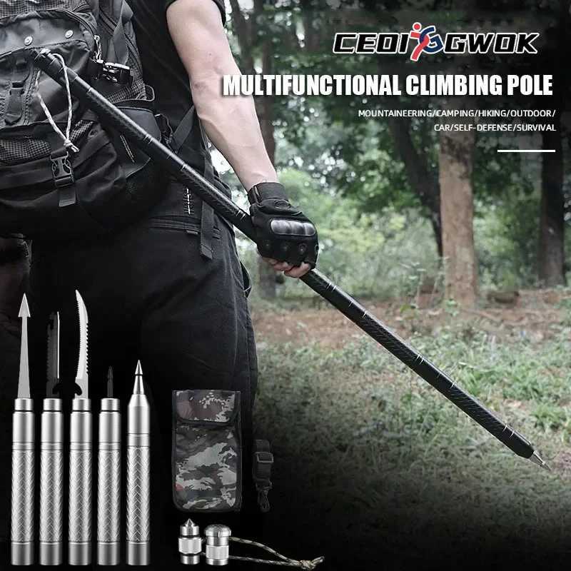 CEOI GWOK Premium Trekking Poles Set Adjustable Height Walking Cane Essential Gear Multi-functional Walking Stick Hiking Stick X251128