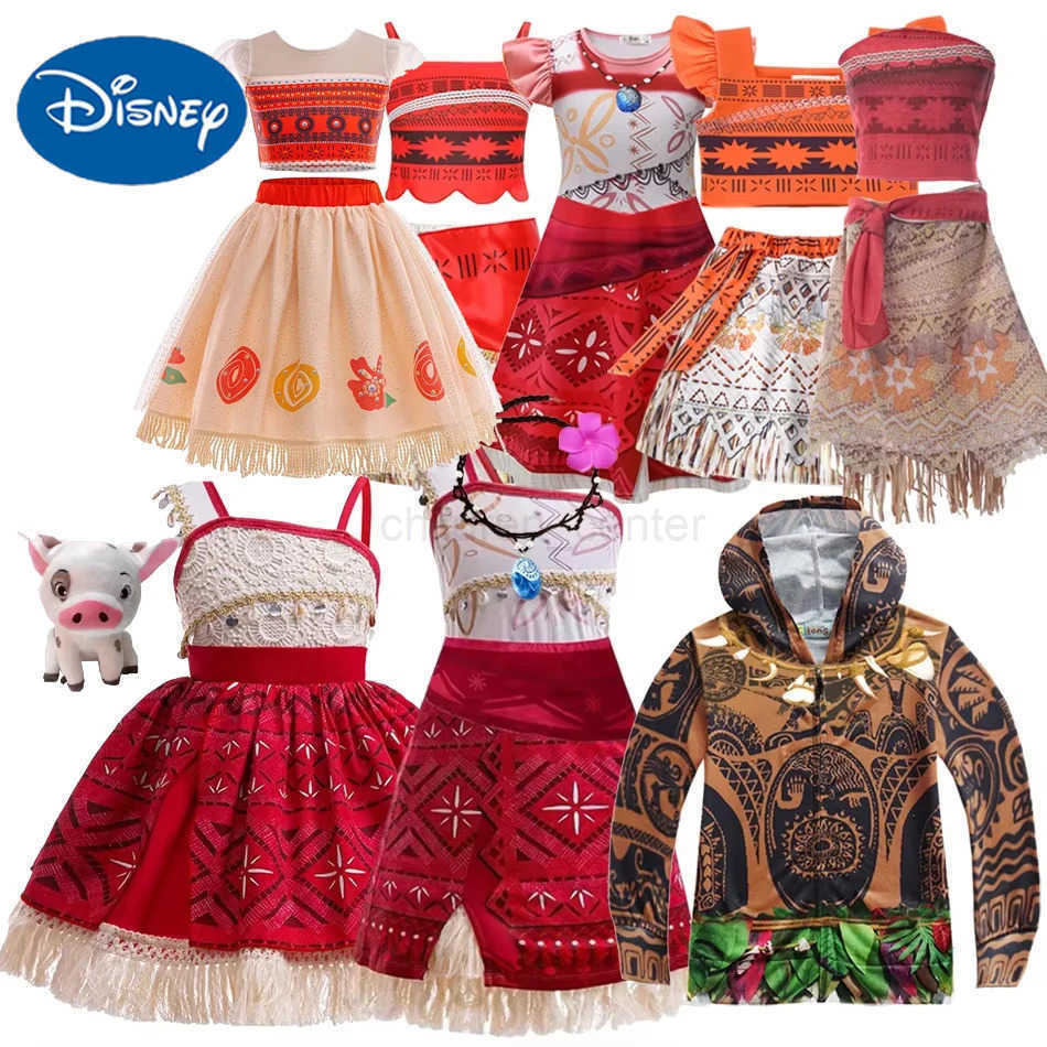 Disney New Movie Moana 2 Girls Dress Halloween Party Costume Princess Fancy Costume Childrens Vaiana Costume W250429