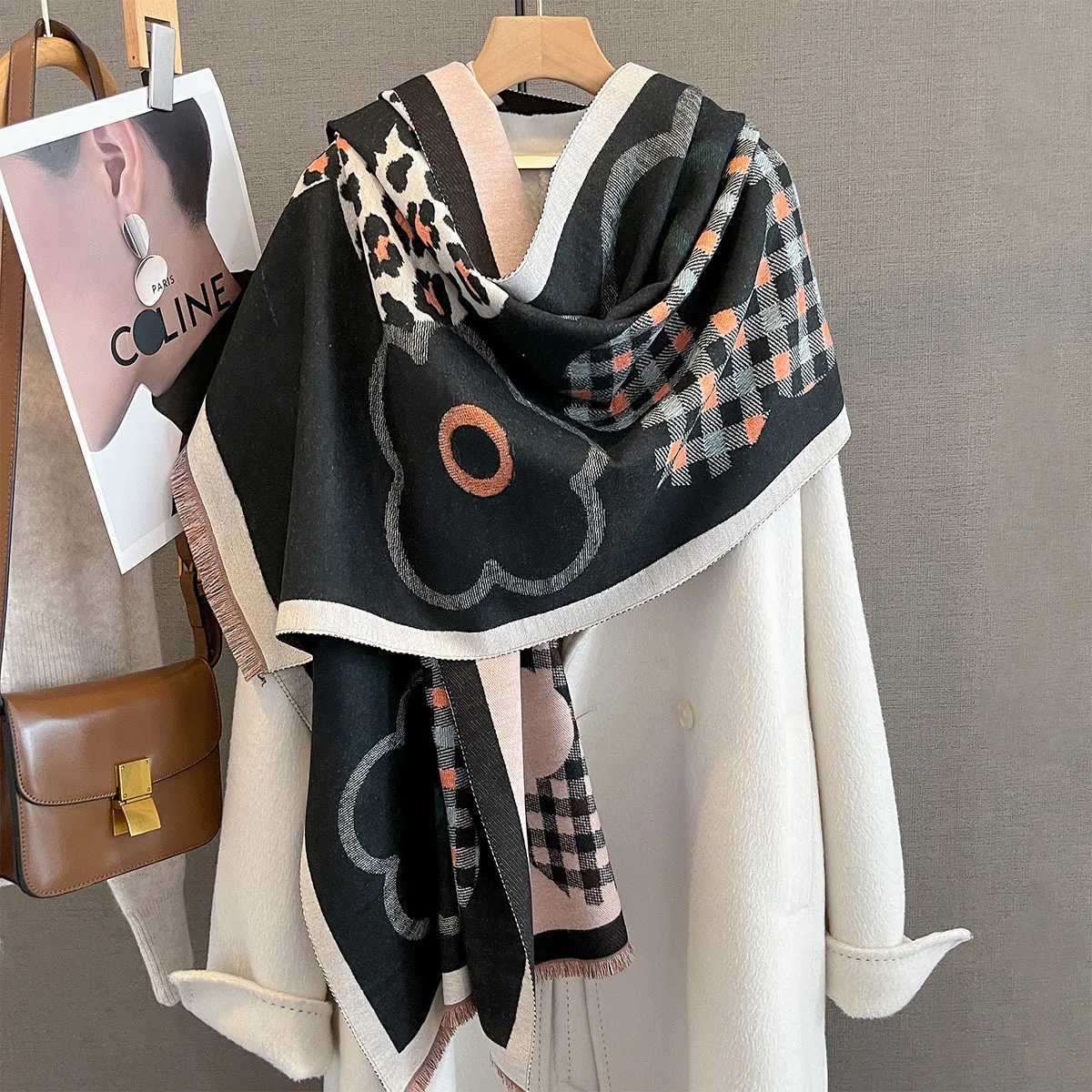 Women Winter Cashmere Scarf Warm Thicken Shawl Outdoor Fashion Tassels Blanket Lady Wrap Windproof Scarves 60 ColorJ251129