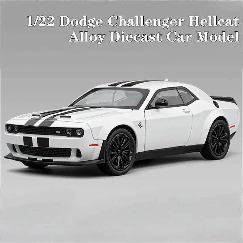 122 Dodge Challenger Redeye Hellcat Super Muscle Sports Car Alloy Metal Diecast Car Model Sound Light Collection Hobbies Gift J251129