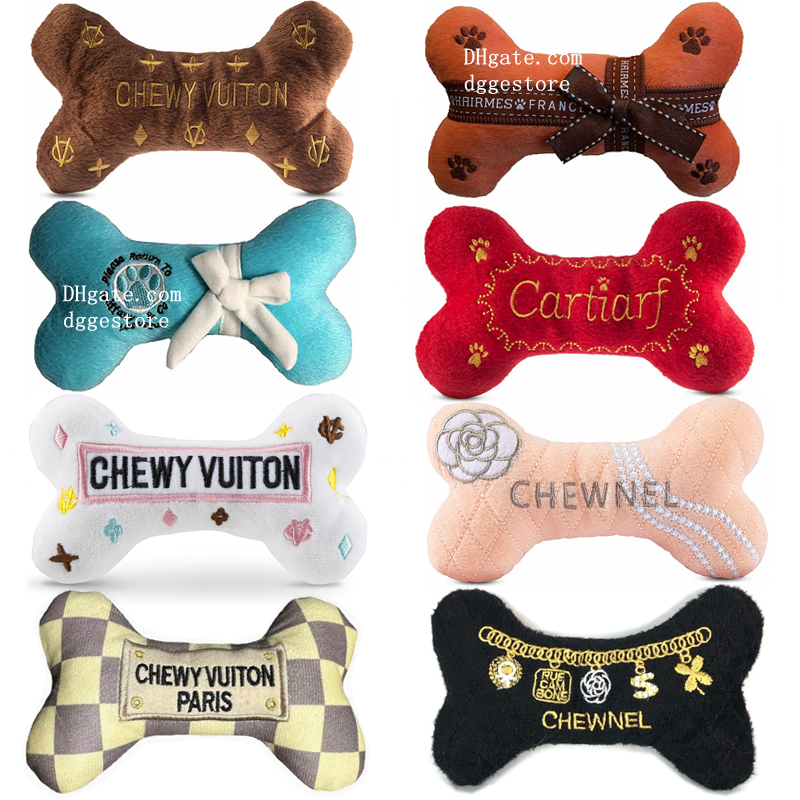 Designer Dog Toys Dog Fashion Hound Collection Unique Squeaky Plush Dog Toys Bone Passion for Fashion (Accessories) for Puppies Small Dogs Party Photography H23