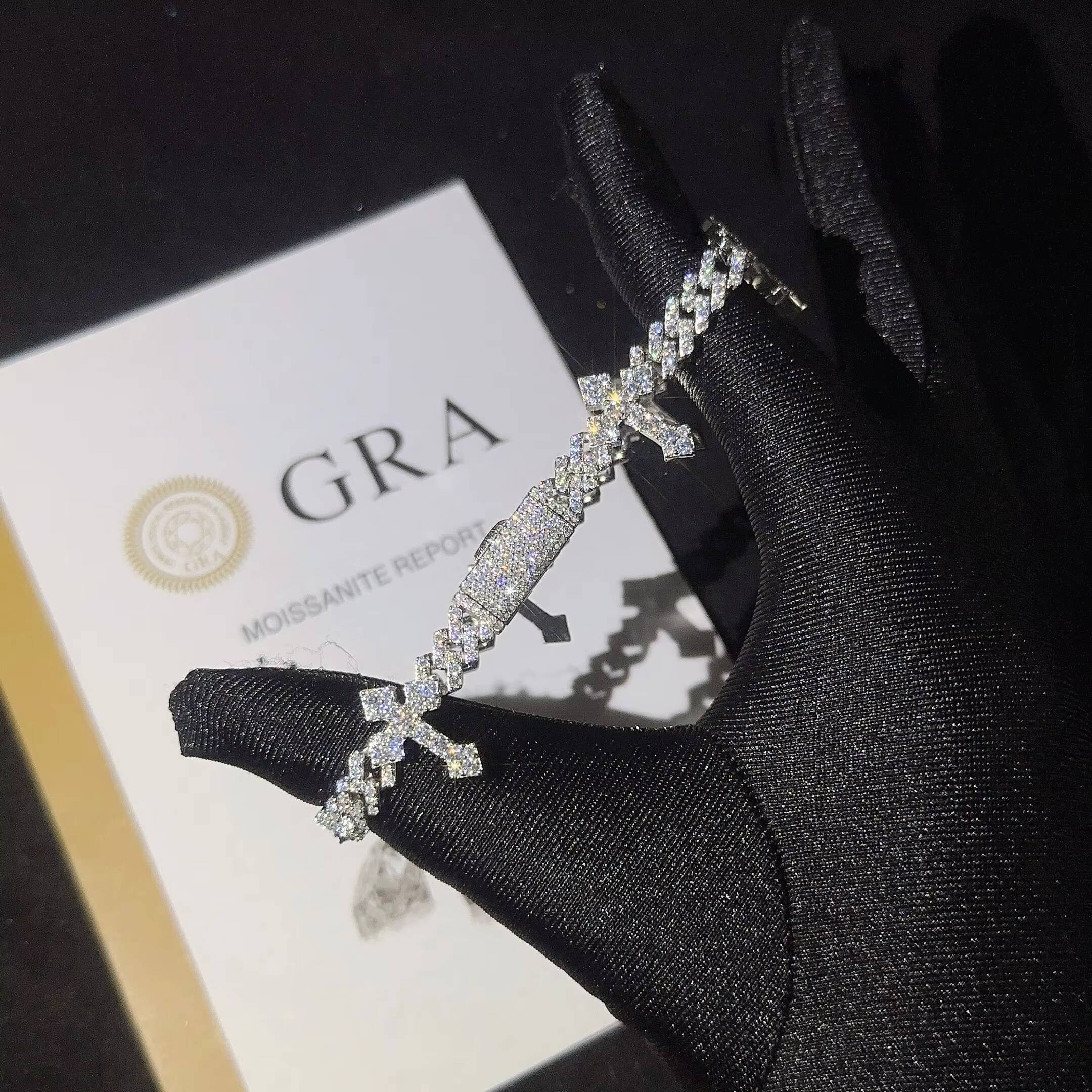 925 Silver 6mm Cross Hip Hop Cross Cuban Bracelet for Men Women Fashion Moissanite Cross Cuban Link Chain Bracelet