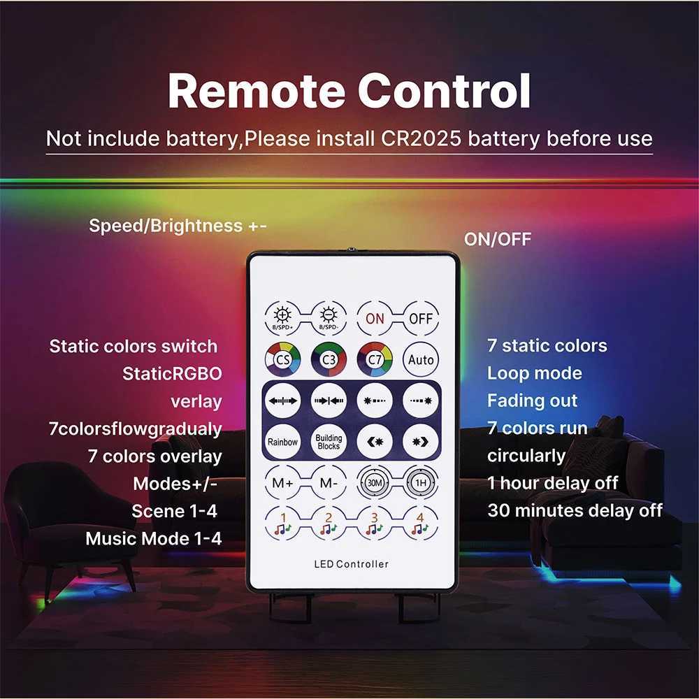 5V WS2812B LED Strip USB Bluetooth Music Controller 28Keys Kit RGB 30/60/74/96/144Leds/m Individually Addressable Smart LED Stri M251129