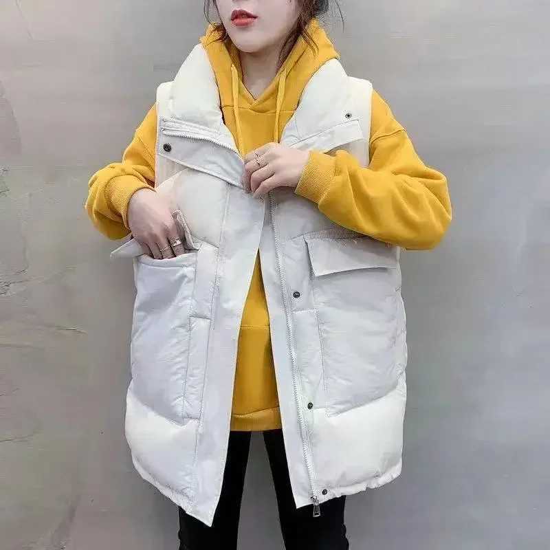 Womens Vests Stand Collar Loose Lightweight Cold Coats on Sale Lady Padded Cotton Giletes Clothes Fashion 2025 Insulated PrettyT251129