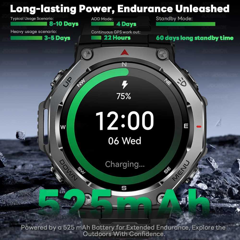 New For T-Rex 3 Gps Smart Watch 10ATM Waterproof 525mAh Battery Call Flashlight Military Sports Smartwatch Men M251129 - view 7