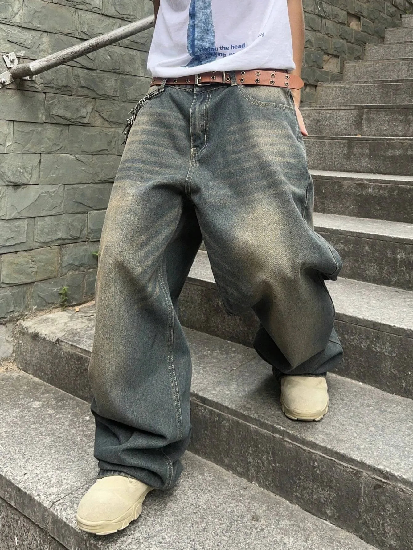 1 piece of mens multi-purpose hip-hop casual jeans for daily casual American streetwear without belts/decorations 250423