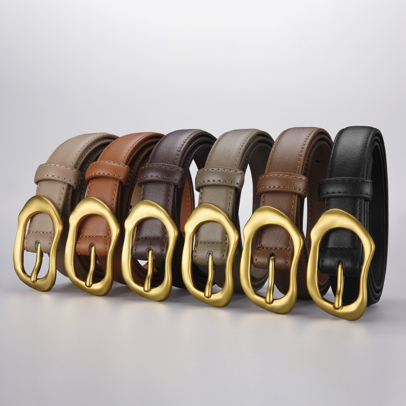 Women Belt Designer Luxury Belts Orange Black White Simple Graceful Waistband For Dresses Thin Small Needle Buckle Narrow 1.8cm 2.5cm 3.0cm Width