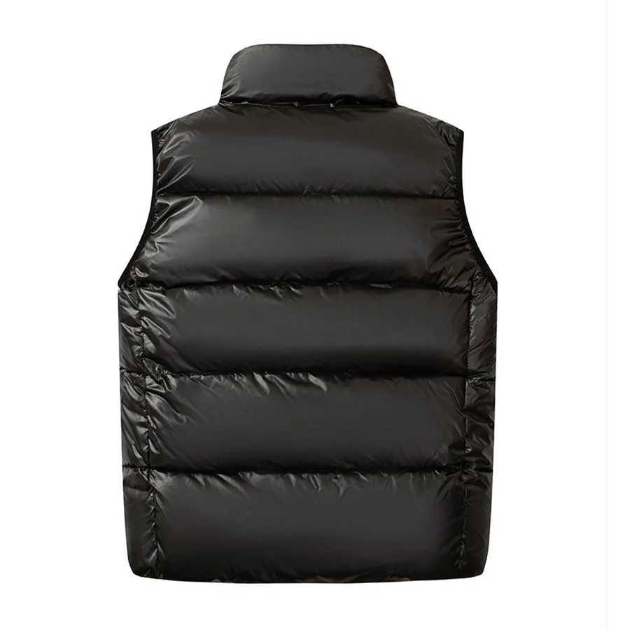 Autumn Winter Black Gold Down Cotton Vest For Women And Women Large Size Short Zipper Puffer Waistcoat Casual Sleeveless ParkasT251129