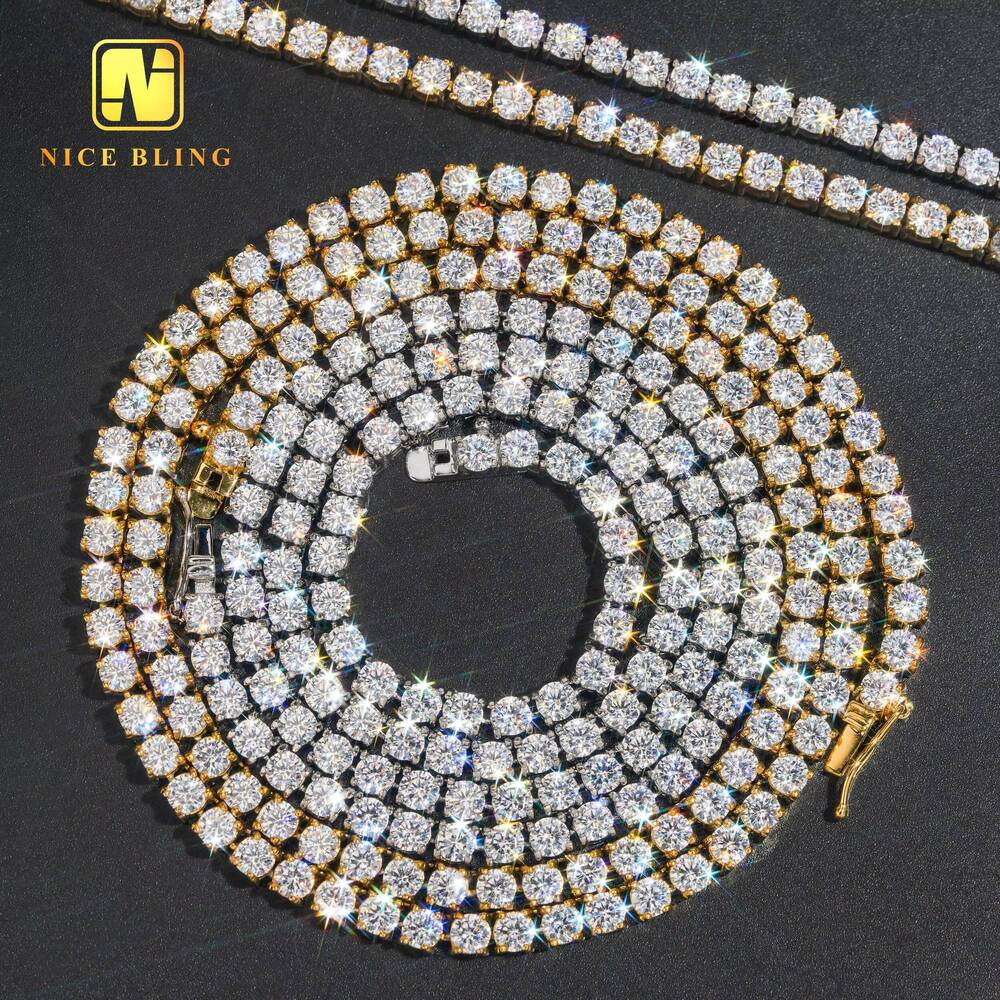 Wholesale Price 18k Gold Plated Hip Hop Jewelry 316l Stainless Steel Tennis Chain 4mm 5a CZ Diamond Tennis Necklaces Bracelets