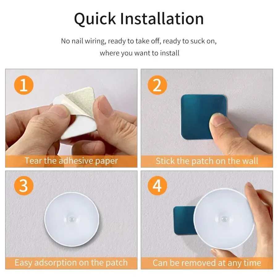 1/3PCS LED Motion Sensor Light Night Light USB Rechargeable Night Lamp for Kitchen Cabinet Wardrobe Lamp Staircase Closet Light M251129