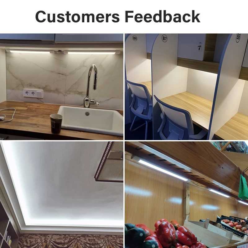 LED Kitchen Light Under Cabinet 10W 20W Led Tube Bar Wall Lamp Ultra Thin Home Bedroom Kitchen Closet Indoor Lighting 220V Room M251129