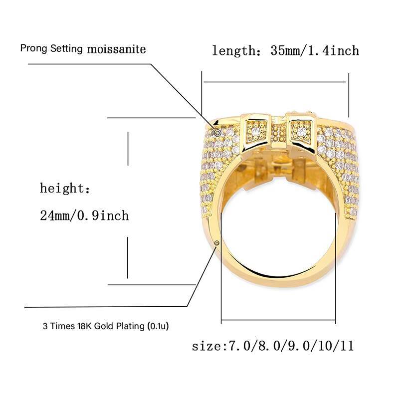 Hailer Joyas Hiphop 925 Sterling Silver Men Jewellery Dollar Sign Moissanite Diamond Ring for Men