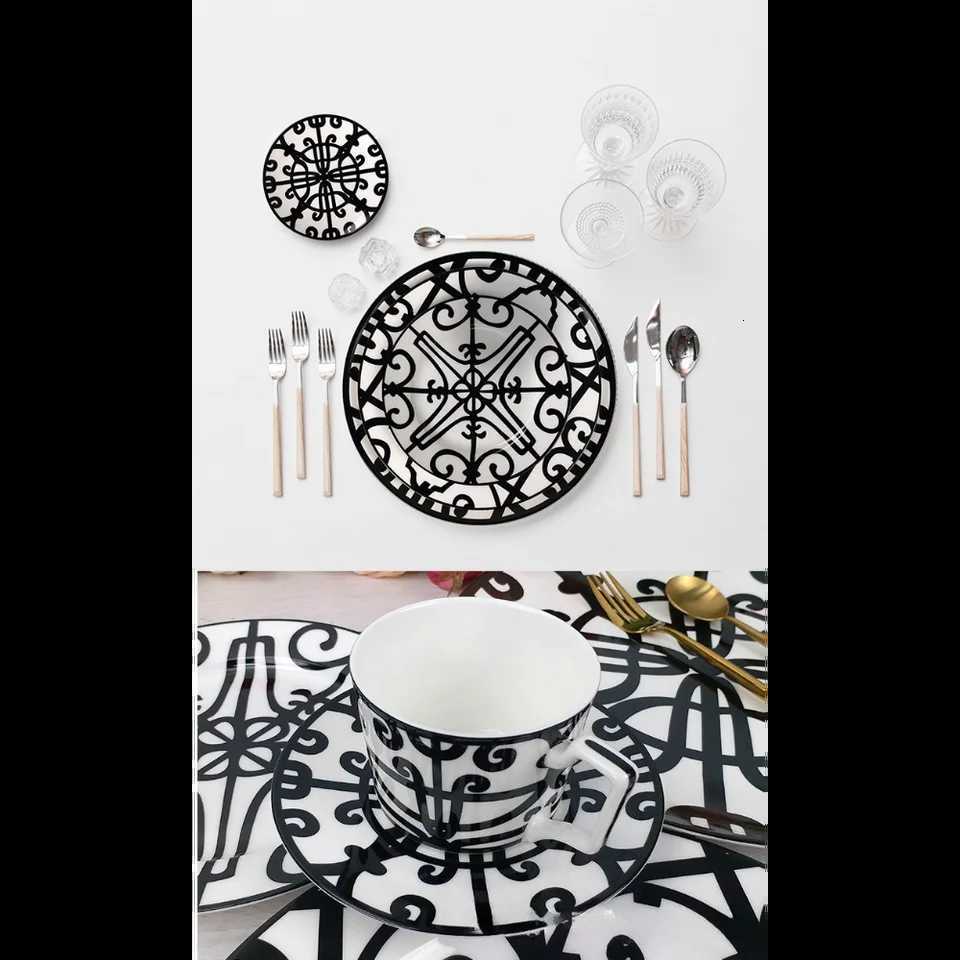 Luxury Nordic Iron Ceramic Plate Set Western Wedding Dessert Plate Daily Fruit Plate Bone Coffee Cup Saucer Y251129