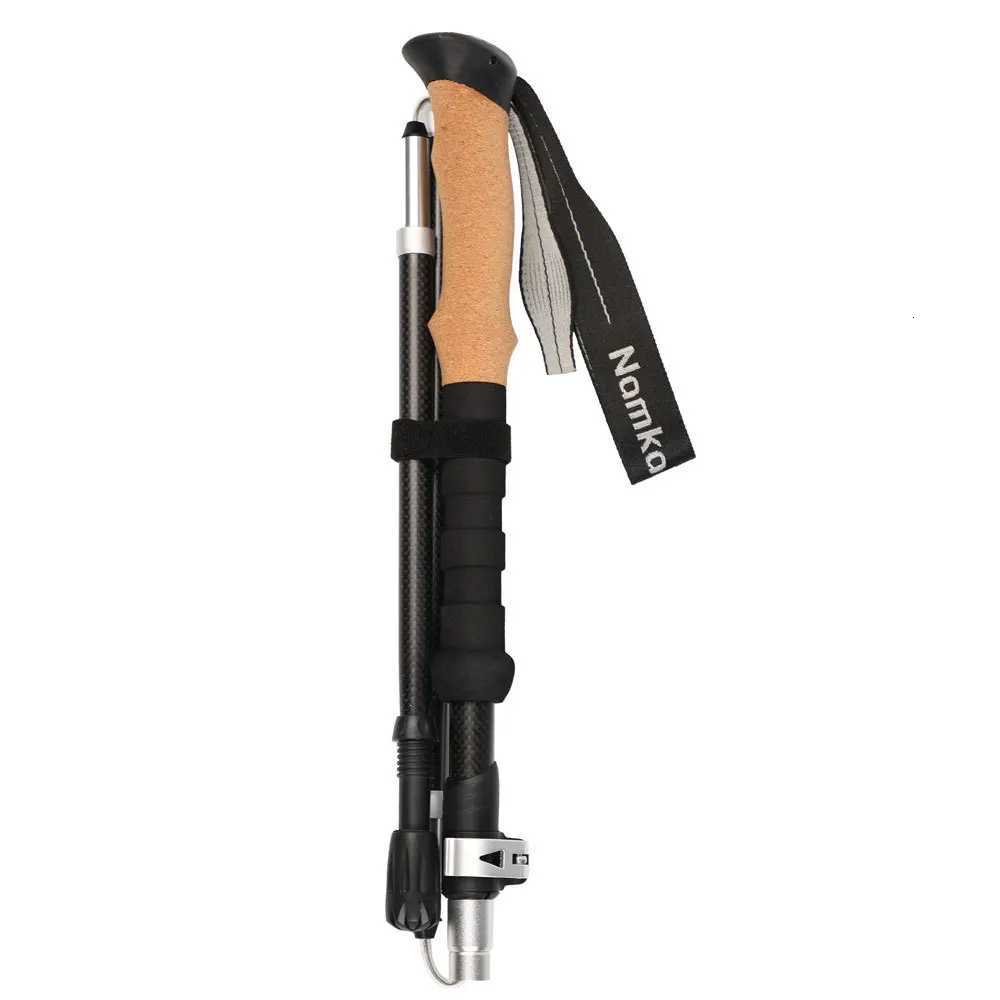 Premium 3K Carbon Fiber Ultra Light Folding Trekking Pole with External Lock for Outdoor Hiking Stick X251128