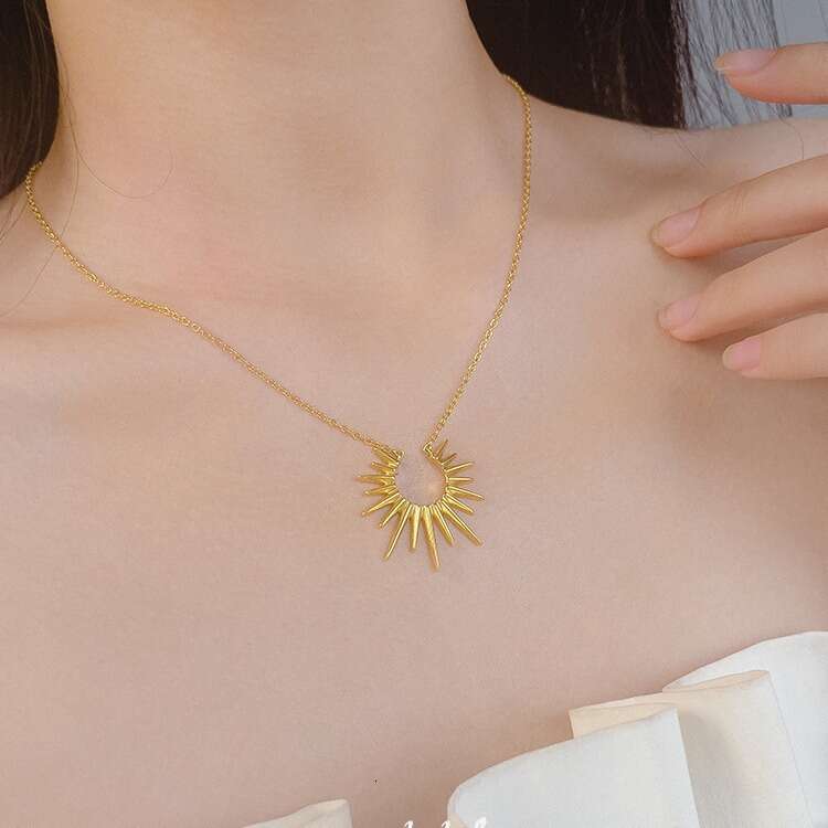 designers sun necklace womens instagram red titanium steel jewelry niche pendant medium length collarbone chain