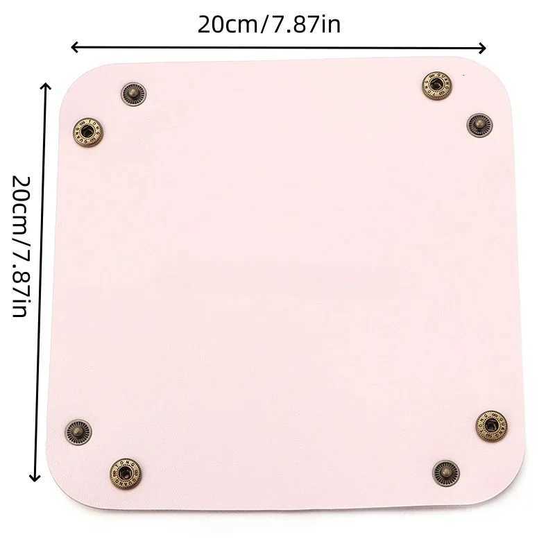 1Pc 20cmX20cm Nordic PU Leather Storage Box Household Travel Portable Storage Tray Y251129