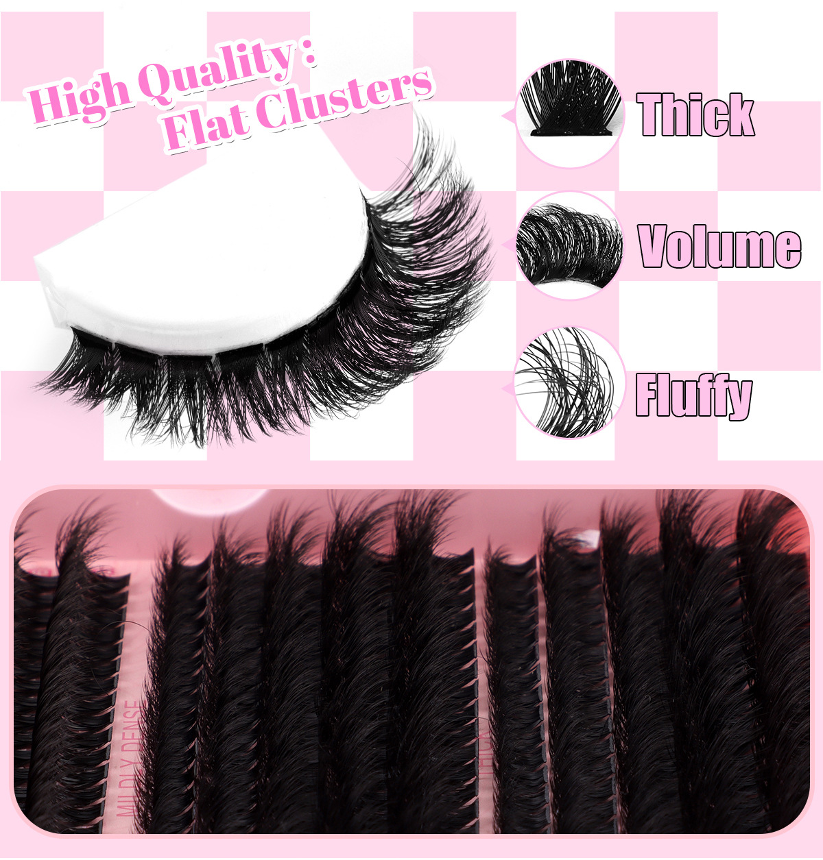DIY Lash Clusters Kit Mixed Length Volume Eyelash Cluster Set Soft Fluffy Long Lasting Lashes with Glue Tweezer for Beginners Easy At Home Application
