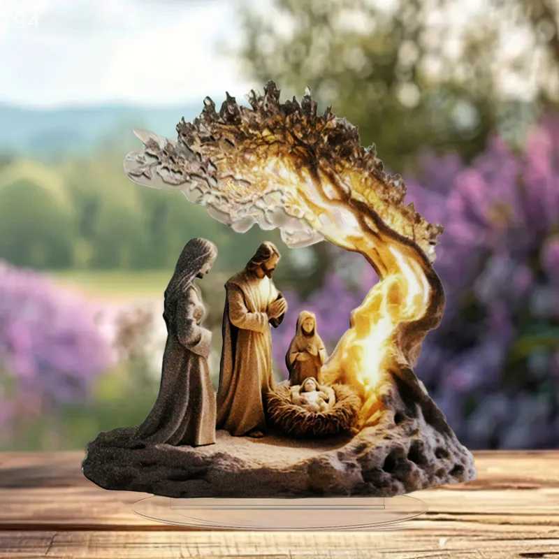 3D Stereoscopic Easter Nativity Scene Figurine Tabletop Decor Nativity Figurines Set He Decoration H251129