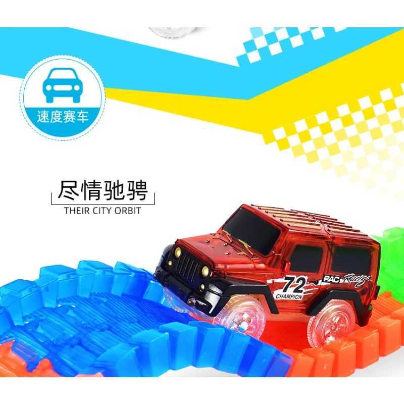Electric Flash Light High-Speed DIY Assembly Rail Car Childrens Educational Toys J251129