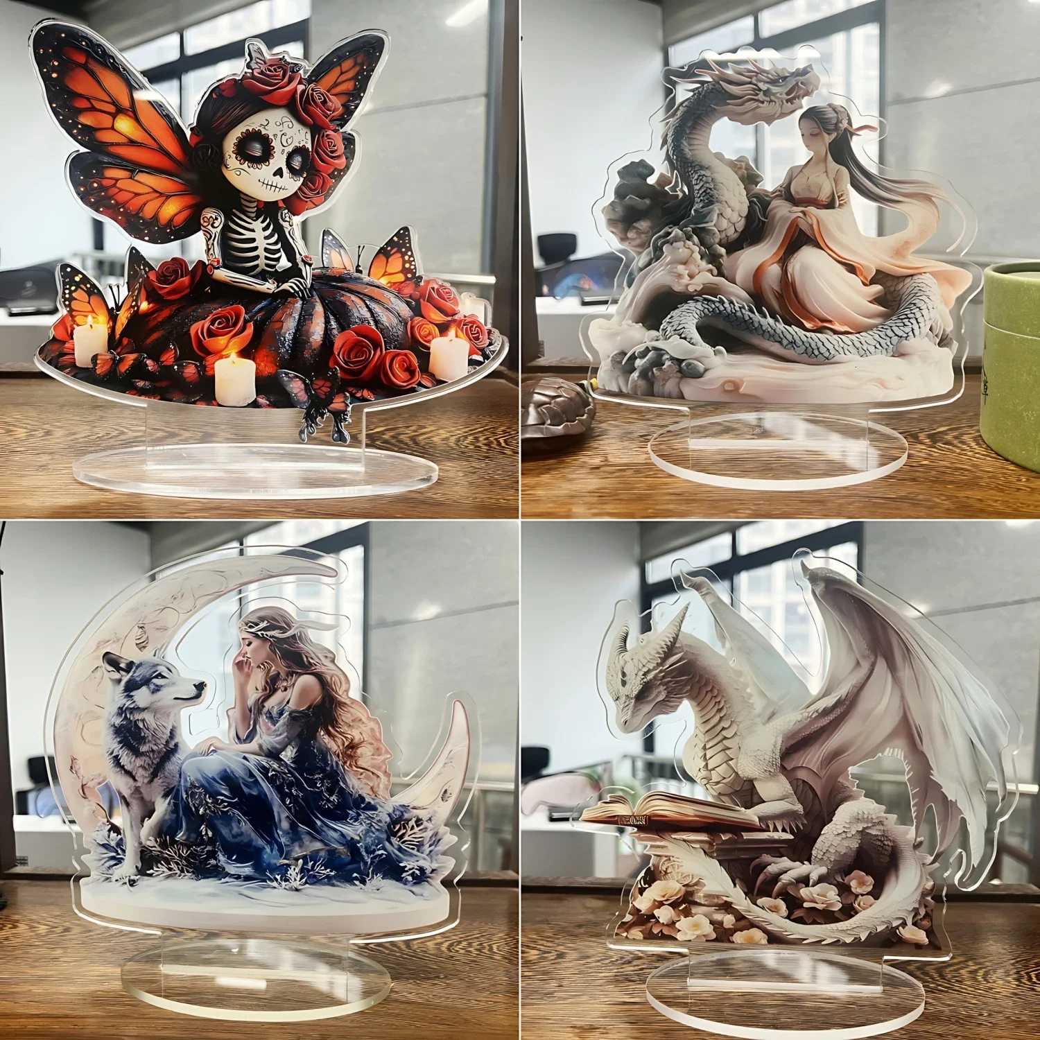 Nativity Scene White 2D Flat Jesus Acrylic Tabletop Decor HeOffCaferoStu Desktop Ornament Religion Kit H251129