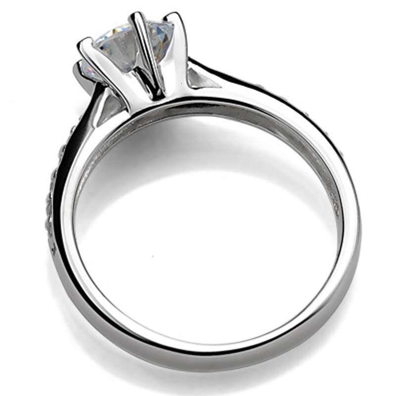 jz016 xianger silver new six claw jewelry simple 70 point ring imitation diamond womens japanese and korean version seeking wedding gift