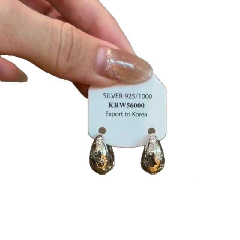 Cold style sier octagonal star ear buckle French exquisite niche high-end design water droplet earrings for women