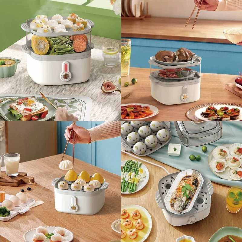 300W Egg Cooker Multi-layer Electric Steamer Multifunctional Breakfast Machine Auto Power Off Steaming Vegetable Steamer 220V C251129