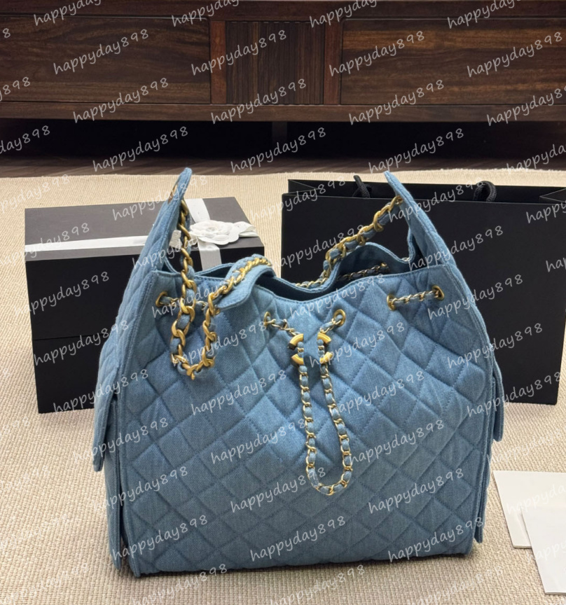 25 Blue Denim Hobo Top quality Womens bag crossbody shoulder bags Original designer handbag mirror quality chain bags expensive Casual Tote shopping bag purse