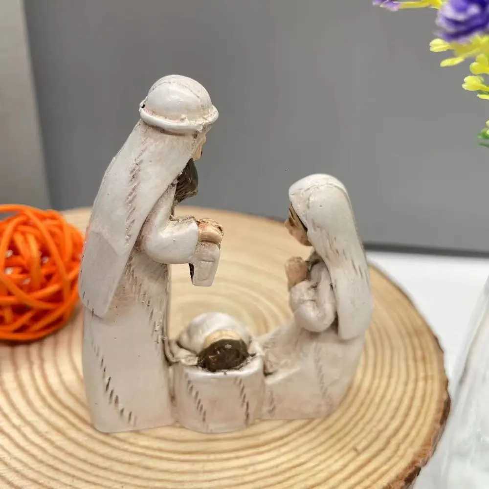 Exquisite Cute Jesus Birth Scpture Cartoon Decorative Christmas Manger Ornaments Sturdy Religious Resin Statue Living Ro H251129